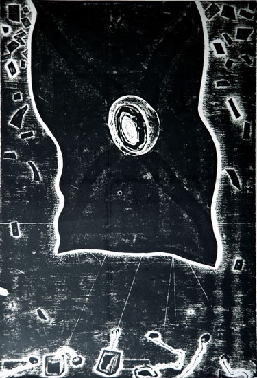 72 Donut Flag with Teabags   collagraph  2010