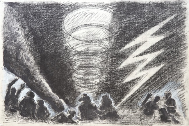 72 People in Trouble  mixed media  charcoal  15X22  1988