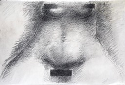 Censored torso 11X16.5 pencil 2005 initialed
