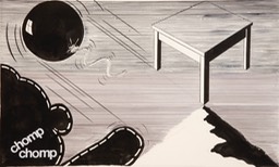 Chomp Chomp.9x15.india ink