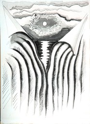 Curtain Thorns Resurrection image13.5X9.5 sheet14X10 ink pen brush