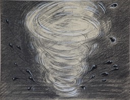 cyclone and tears 9X11.5 pencil acrylic ink