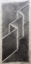 Drawing of Folds 14.5X6.75 graphite and charcoal signed 300
