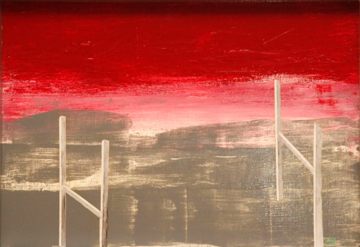 Forgotten Goal Posts 12X17 oil