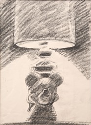 mickey lamp image 11.75X8.5 charcoal signed
