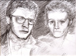 Portrait of couple 22x28 charcoal