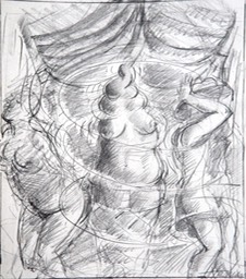 Soft Serve Sisters image 7.75X6.25 graphite pencil