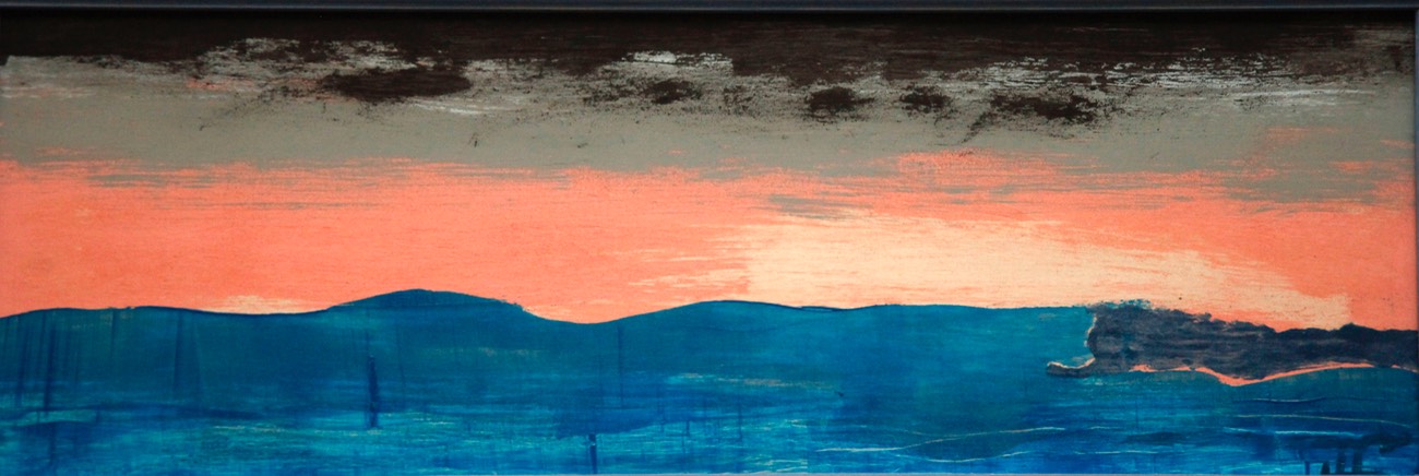 Storm Clearing over Lake Wilhelm oil on masonite initialed