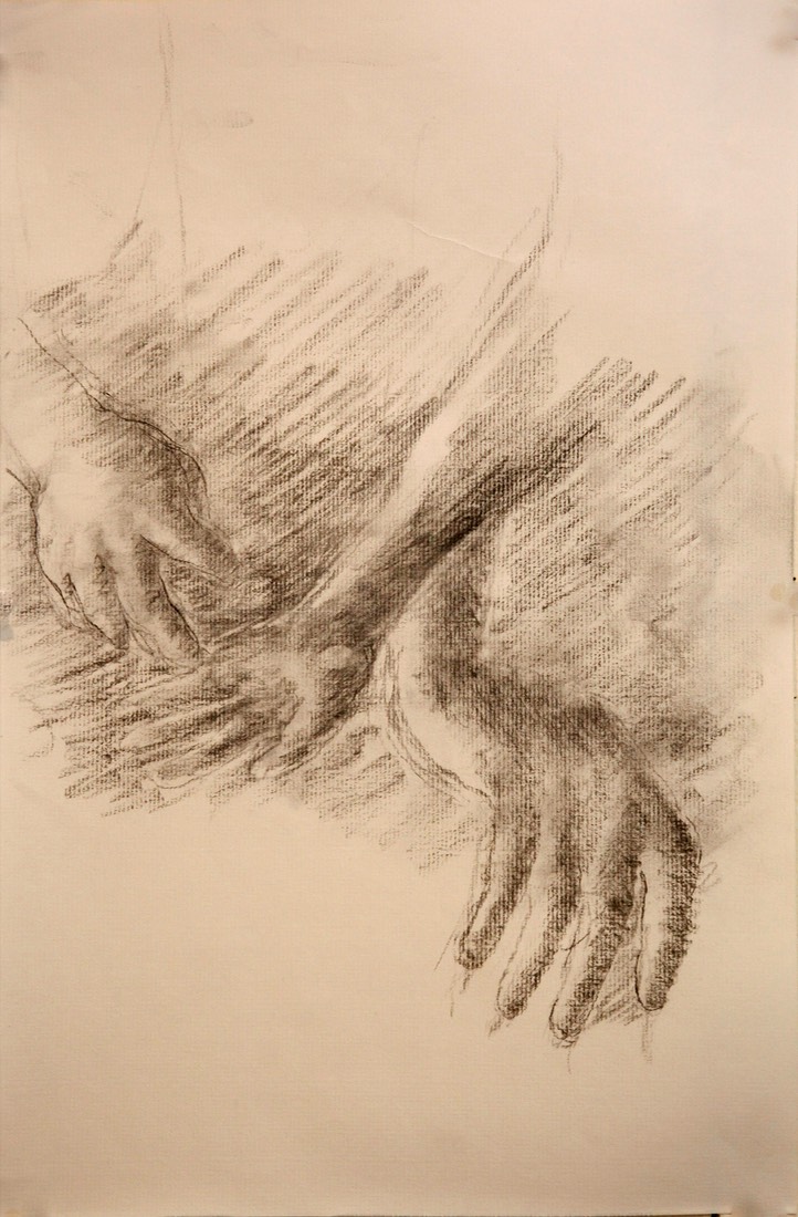 Study of Hands 17x10.8750 charcoal