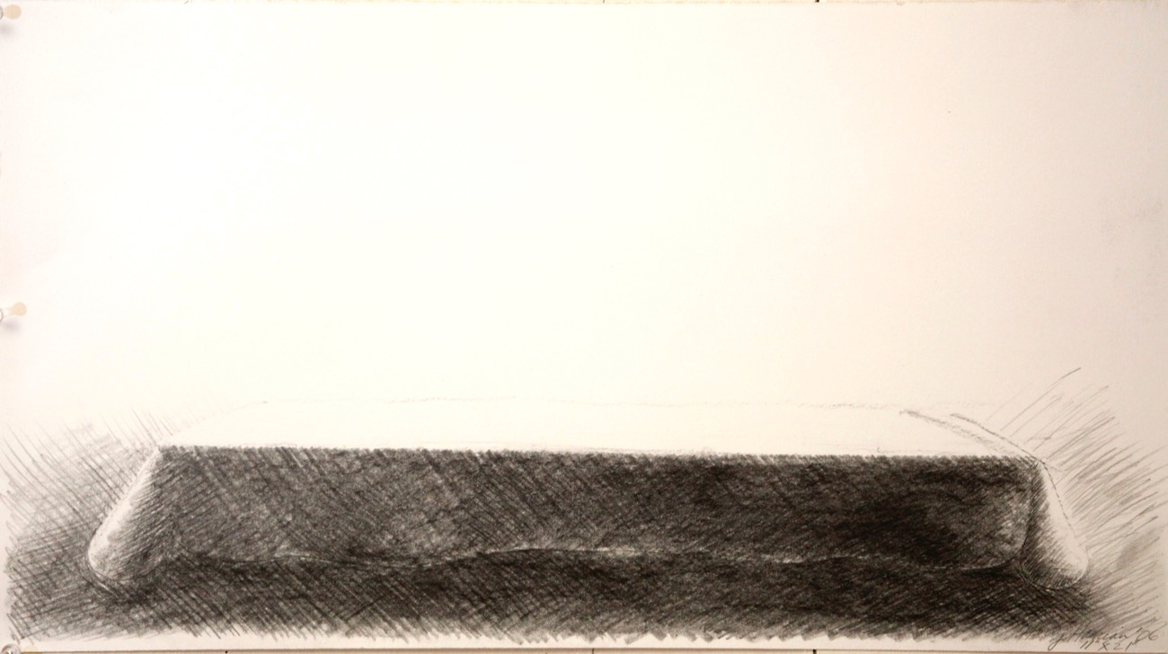 Table Sketch 11x21 graphite and charcoal signed