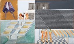 Treats  Charcoa conte paint collage