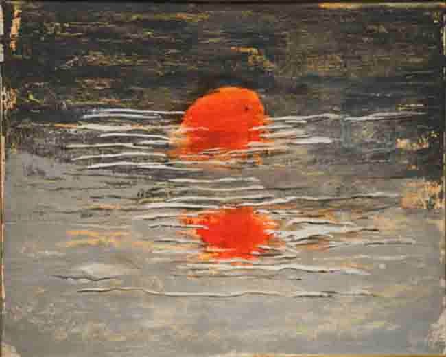 web Orange in the Water 16X20 oil on masonite 2007
